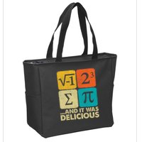 I Ate Some Pie and It Was Delicious Funny PI Day Math Pun   Zip Tote Bag