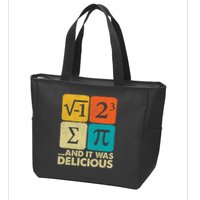 I Ate Some Pie and It Was Delicious Funny PI Day Math Pun   Zip Tote Bag