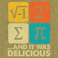 I Ate Some Pie and It Was Delicious Funny PI Day Math Pun   Garment-Dyed Women's Muscle Tee