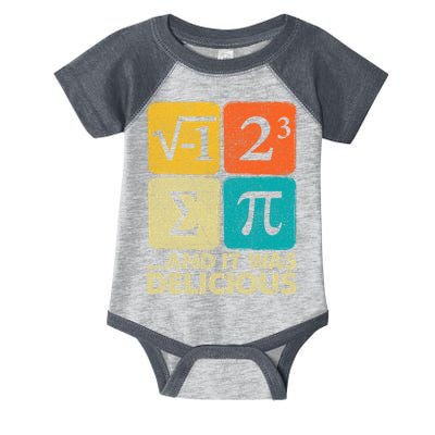 I Ate Some Pie and It Was Delicious Funny PI Day Math Pun   Infant Baby Jersey Bodysuit