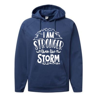 I Am Stronger Than The Storm God Motivation Faith Gift Performance Fleece Hoodie