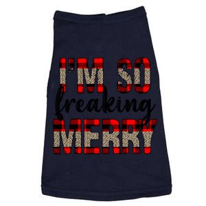 I Am So Freaking Merry Leopard Red Plaid Christmas Gift Doggie Tank