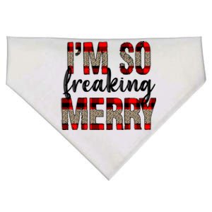 I Am So Freaking Merry Leopard Red Plaid Christmas Gift USA-Made Doggie Bandana