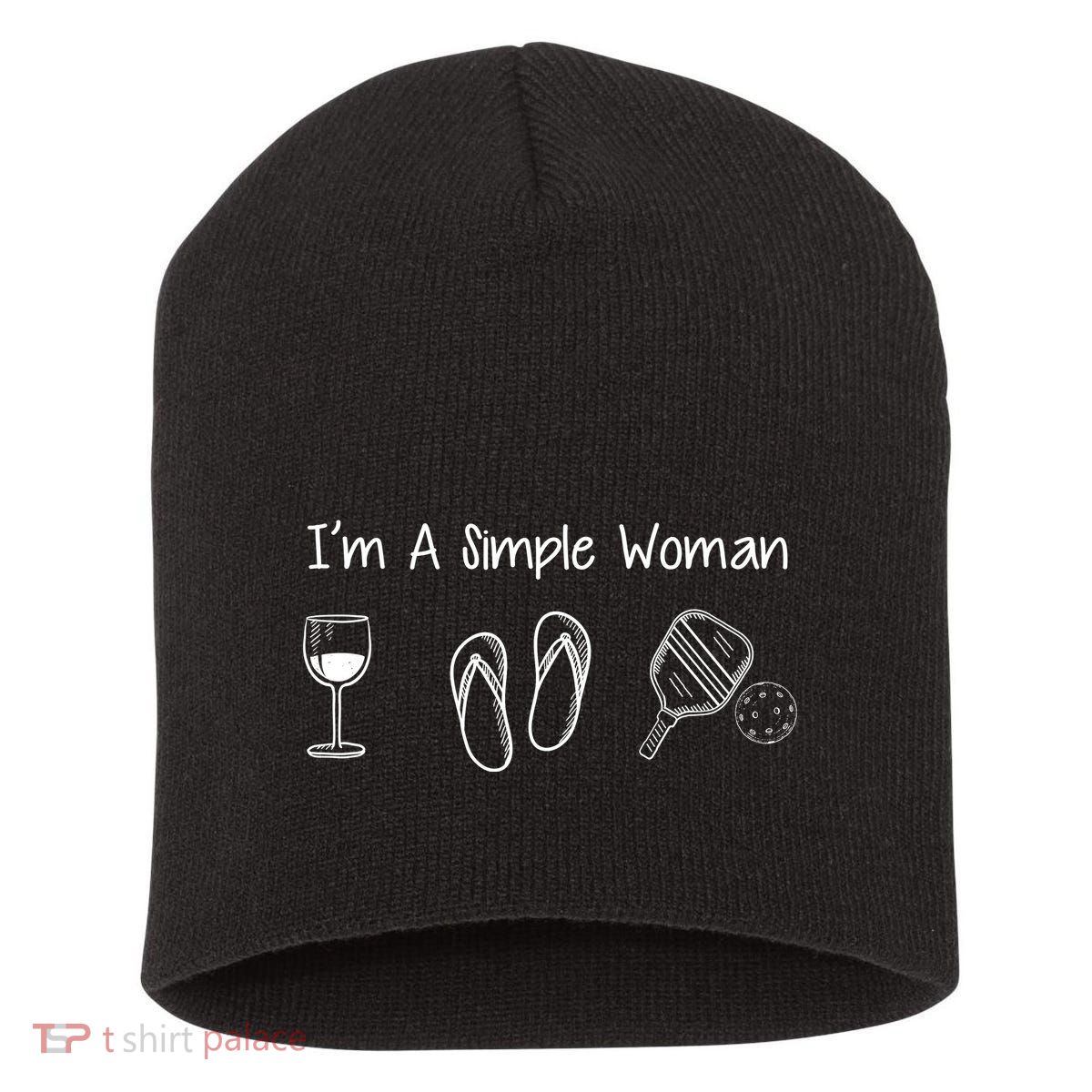 I'M A SIMPLE WOMAN Pickleball Short Acrylic Beanie