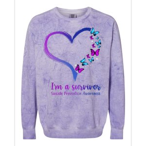 I'm A Survivor Suicide Prevention Awareness Colorblast Crewneck Sweatshirt