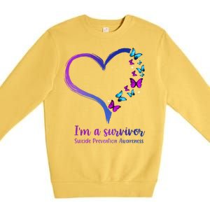 I'm A Survivor Suicide Prevention Awareness Premium Crewneck Sweatshirt