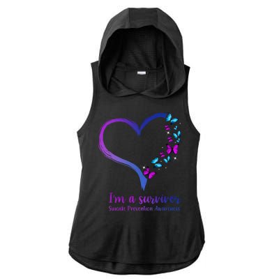 I'm A Survivor Suicide Prevention Awareness Ladies PosiCharge Tri-Blend Wicking Draft Hoodie Tank