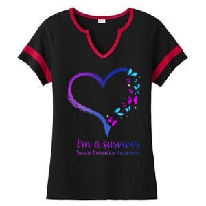 I'm A Survivor Suicide Prevention Awareness Ladies Halftime Notch Neck Tee