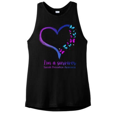 I'm A Survivor Suicide Prevention Awareness Ladies PosiCharge Tri-Blend Wicking Tank