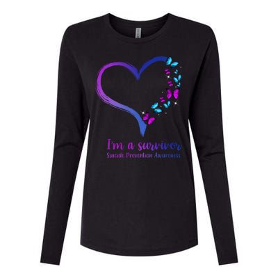 I'm A Survivor Suicide Prevention Awareness Womens Cotton Relaxed Long Sleeve T-Shirt