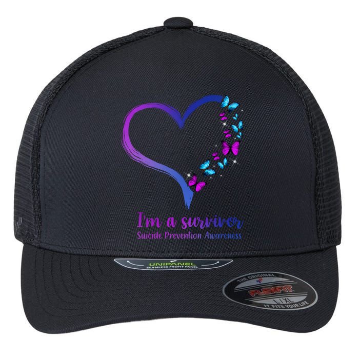 I'm A Survivor Suicide Prevention Awareness Flexfit Unipanel Trucker Cap