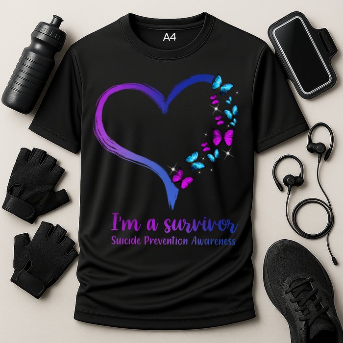 I'm A Survivor Suicide Prevention Awareness Cooling Performance Crew T-Shirt
