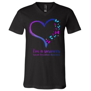 I'm A Survivor Suicide Prevention Awareness V-Neck T-Shirt