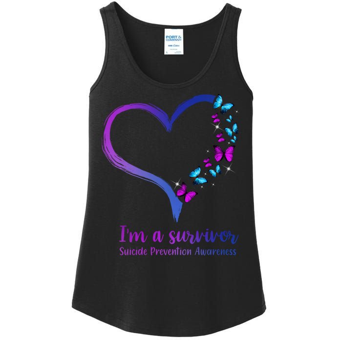 I'm A Survivor Suicide Prevention Awareness Ladies Essential Tank