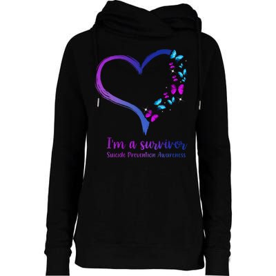 I'm A Survivor Suicide Prevention Awareness Womens Funnel Neck Pullover Hood