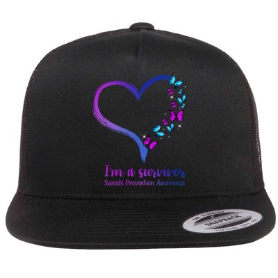 I'm A Survivor Suicide Prevention Awareness Flat Bill Trucker Hat