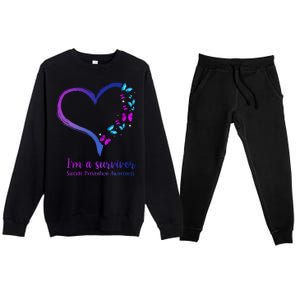 I'm A Survivor Suicide Prevention Awareness Premium Crewneck Sweatsuit Set