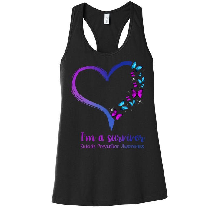 I'm A Survivor Suicide Prevention Awareness Women's Racerback Tank