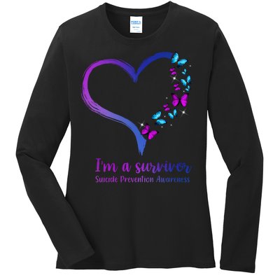 I'm A Survivor Suicide Prevention Awareness Ladies Long Sleeve Shirt