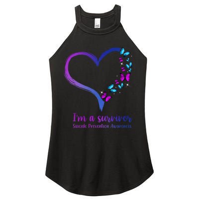 I'm A Survivor Suicide Prevention Awareness Women's Perfect Tri Rocker Tank