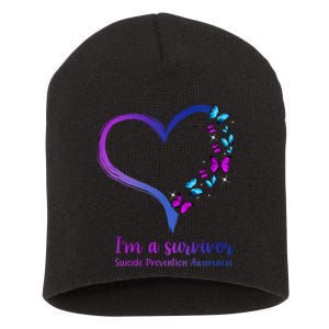 I'm A Survivor Suicide Prevention Awareness Short Acrylic Beanie