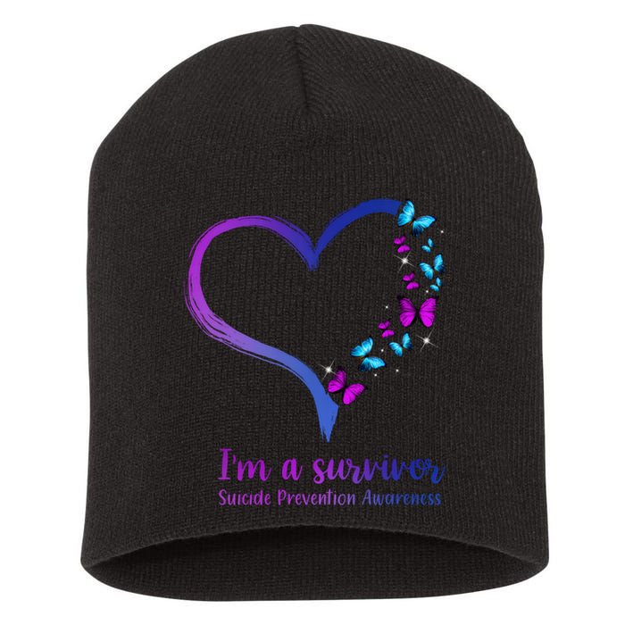 I'm A Survivor Suicide Prevention Awareness Short Acrylic Beanie