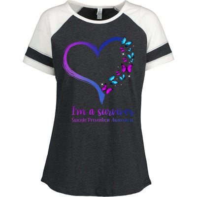 I'm A Survivor Suicide Prevention Awareness Enza Ladies Jersey Colorblock Tee