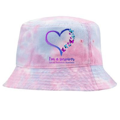 I'm A Survivor Suicide Prevention Awareness Tie-Dyed Bucket Hat