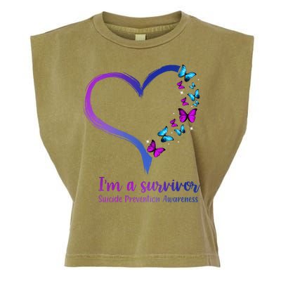 I'm A Survivor Suicide Prevention Awareness Garment-Dyed Women's Muscle Tee