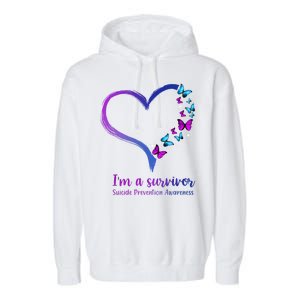 I'm A Survivor Suicide Prevention Awareness Garment-Dyed Fleece Hoodie