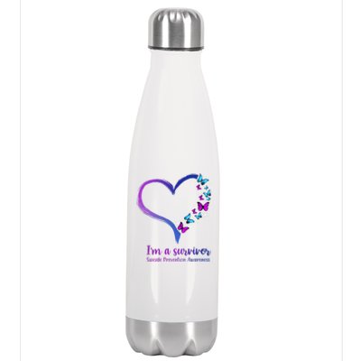 I'm A Survivor Suicide Prevention Awareness Stainless Steel Insulated Water Bottle