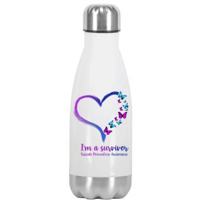 I'm A Survivor Suicide Prevention Awareness Stainless Steel Insulated Water Bottle