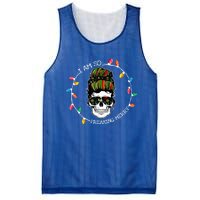 I Am So Freaking Merry Skull Light Christmas Xmas Messy Bun Gift Mesh Reversible Basketball Jersey Tank