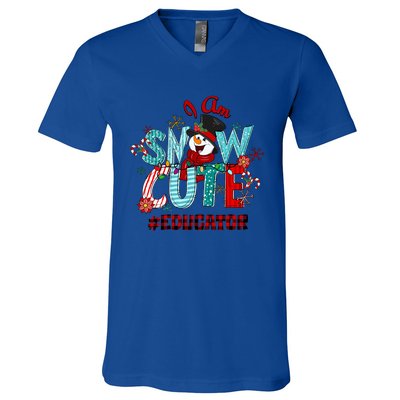 I Am Snow Cute Christmas Snow Funny Educator Funny Gift V-Neck T-Shirt