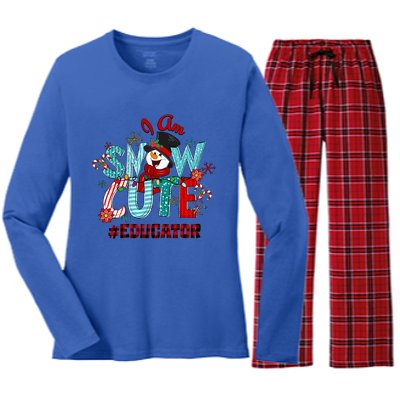 I Am Snow Cute Christmas Snow Funny Educator Funny Gift Women's Long Sleeve Flannel Pajama Set 