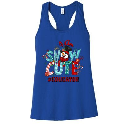 I Am Snow Cute Christmas Snow Funny Educator Funny Gift Women's Racerback Tank