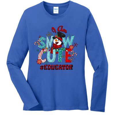 I Am Snow Cute Christmas Snow Funny Educator Funny Gift Ladies Long Sleeve Shirt