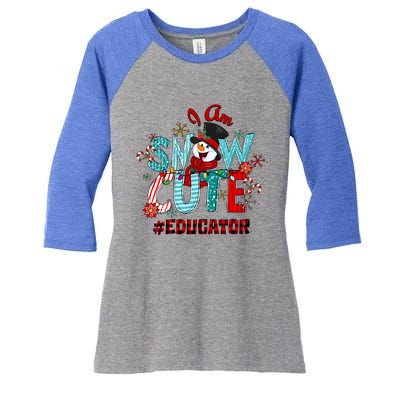 I Am Snow Cute Christmas Snow Funny Educator Funny Gift Women's Tri-Blend 3/4-Sleeve Raglan Shirt