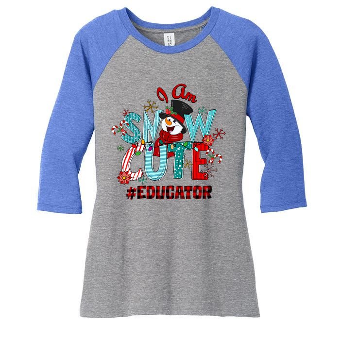 I Am Snow Cute Christmas Snow Funny Educator Funny Gift Women's Tri-Blend 3/4-Sleeve Raglan Shirt