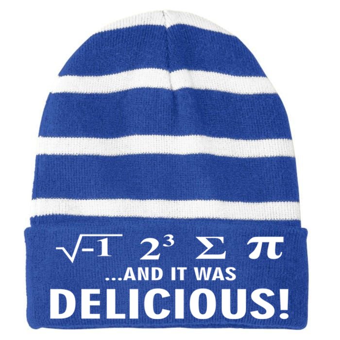 I Ate Some Pie And It Was Delicious Funny Sayings Meaningful Gift Striped Beanie with Solid Band