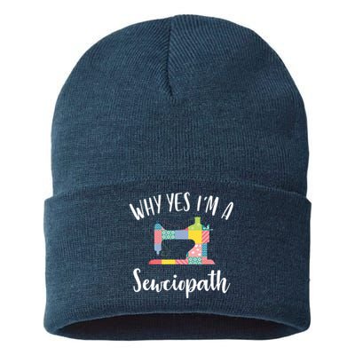 Im A Sewciopath Funny Sewing Lover Gift Idea Sustainable Knit Beanie