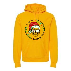 I Am So Freaking Merry Christmas Lights Skull With Santa Hat Gift Premium Hoodie