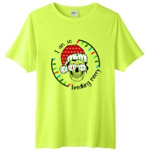 I Am So Freaking Merry Christmas Lights Skull With Santa Hat Gift Tall Fusion ChromaSoft Performance T-Shirt