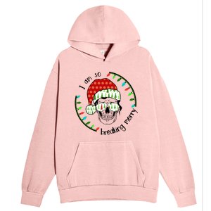 I Am So Freaking Merry Christmas Lights Skull With Santa Hat Gift Urban Pullover Hoodie