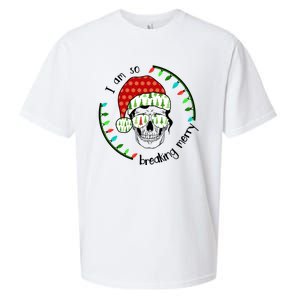 I Am So Freaking Merry Christmas Lights Skull With Santa Hat Gift Sueded Cloud Jersey T-Shirt