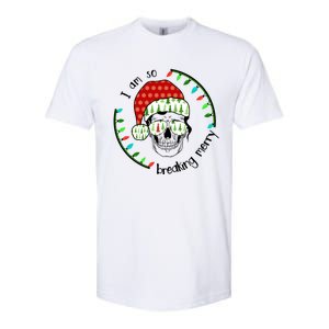 I Am So Freaking Merry Christmas Lights Skull With Santa Hat Gift Softstyle CVC T-Shirt