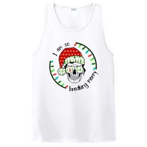 I Am So Freaking Merry Christmas Lights Skull With Santa Hat Gift PosiCharge Competitor Tank