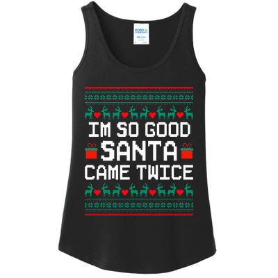 I Am So Good Santa Came Twice Couples Christmas Matching  Ladies Essential Tank