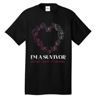 I'm A Survivor Breast Cancer Awareness Pink Butterfly Heart Tall T-Shirt