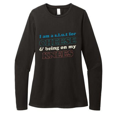 IM A S.L.U.T For Cheese & Being On My Knees Cheese Lover Womens CVC Long Sleeve Shirt